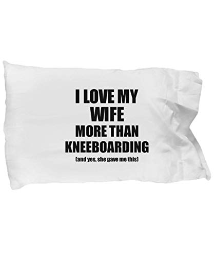 EzGift Kneeboarding Husband Pillowcase Funny Valentine Gift Idea for My Hubby Lover from Wife Pillow Cover Case Set Standard Size 20x30