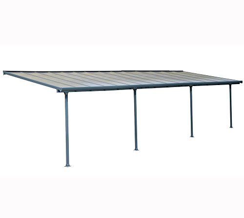 Hochwertige Aluminium Terrassenüberdachung, Terrassendach 300x851 cm (TxB) - grau – Bild 4