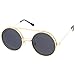 zeroUV - Mid Size Flip-Up Neutral-Colored Lens Round Django Sunglasses 49mm