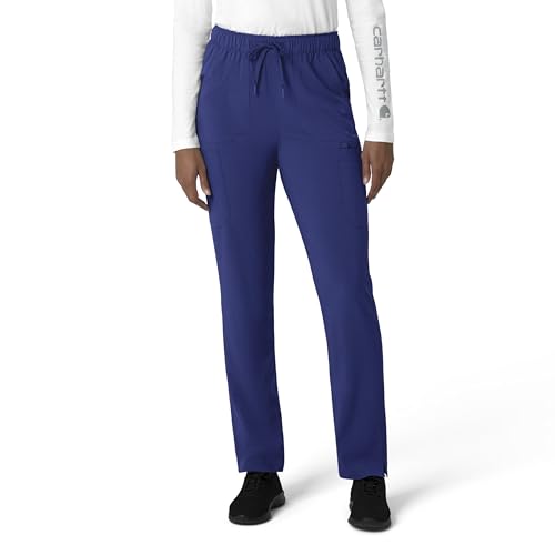 Carhartt Force Cross-Flex Women's Straight Leg Cargo Scrub Pant, Galaxy Blue, X…