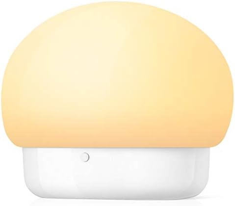REMU Silicone LED Night Light, Nursery Lamp for Feeding, Nursing, Changing Diaper, Touch Control, Mushroom Light, White