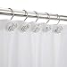 Amazer Shower Curtain Hooks Rings, Metal Decorative Resin Hooks Shower Curtain Rings for Bathroom Shower Rods Curtain and Liner, White Rose, 12 PCS