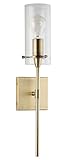 Effimero Vanity Light Fixture – Brushed Brass w/ Clear Cylinder - Linea di Liara LL-WL31-GLD
