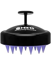 Hair Shampoo Brush, HEETA Scalp Care Hair Brush with Soft Silicone Scalp Massager (Black)