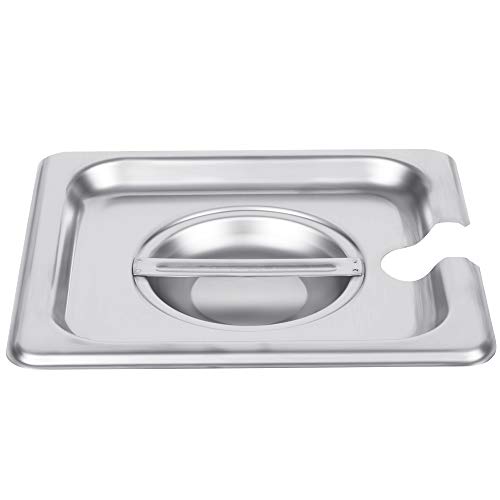 image for Kitma 1/6 Size Stainless Steel Slotted Steam Table Pan Cover, Pan Lids