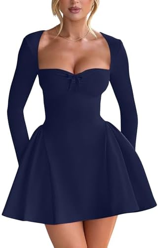 ae long sleeve sweetheart mini dress AE Long-Sleeve Sweetheart Mini Dress