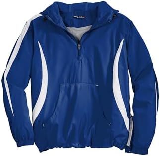 SPORT-TEK Unisex Colorblock Raglan Anorak | Hooded Lightweight