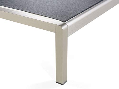 Beliani Sonnenliege Gartenliege verstellbar Rückenlehne Textil/Aluminium Schwarz Fossato – Bild 7
