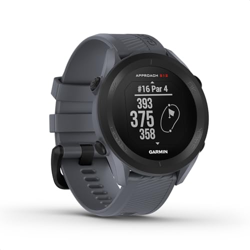 Garmin Approach S12 - GPS-Golfuhr mit Schlagweitenmessung & Distanzangaben zum Grün/Hindernissen auf 42.000 Golfplätzen. 1,3“ Display mit einfacher Bedienung & bis zu 30 h Akkulaufzeit im Golf-Modus.