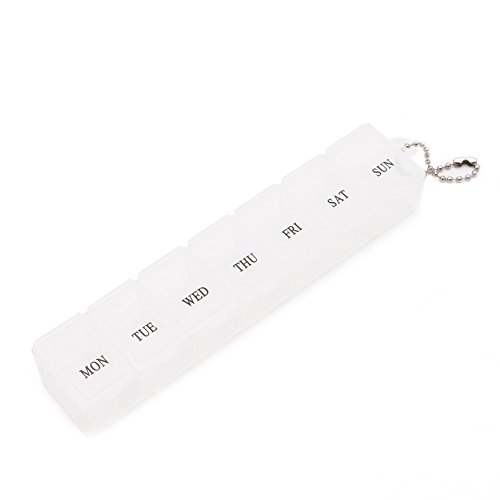 BYNNIX 7 Day Transparent Storage Box Jewelry Ornament Drug Compartment Display Case