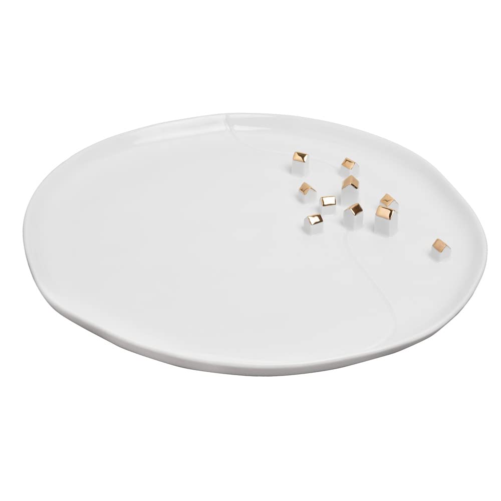 Räder Porcelain Stories Plate Village Gold