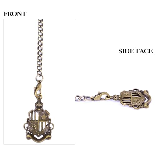SIBOSUN Pocket Watch with Albert Chain, T Bar & Lobster Clasps, Curb Link Chain, 2 Hooks, Antique Life Tree Pendant Design Charm Fob