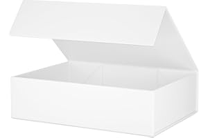 ROSTELACK White Gift Box 11.9" x 8.5" x 3.3" with Magnetic Closure Lid for Presents,Bridesmaid Gifts Boxe,Cute Box,Birthday Gift,Luxury for Gift Packaging, Magnetic Gift Boxes for Wrapping Gifts