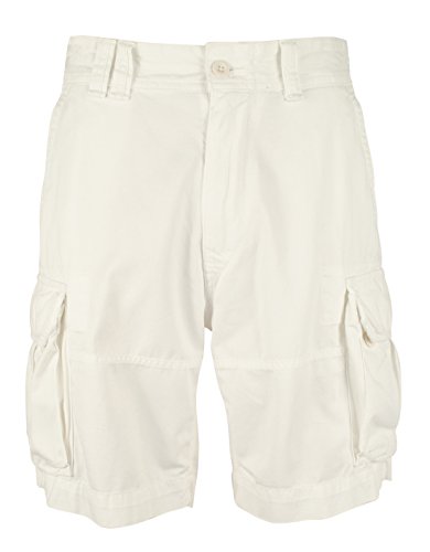 Polo Ralph Lauren Mens Twill Flap Pockets Cargo Shorts White 40