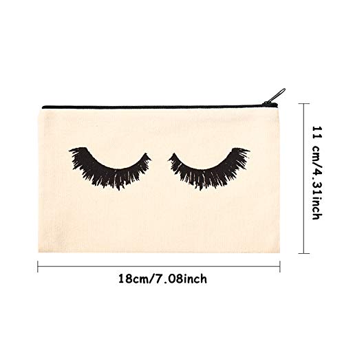 18 Pieces Eyelash Cosmetic Bags Canvas Lash Makeup Bag Travel Make up Pouches Toiletry Bag with Zipper for Women and girls (S, Beige) 2 18 Pieces Eyelash Cosmetic Bags Canvas Lash Makeup Bag Travel Make up Pouches Toiletry Bag with Zipper for Women and girls (S, Beige)