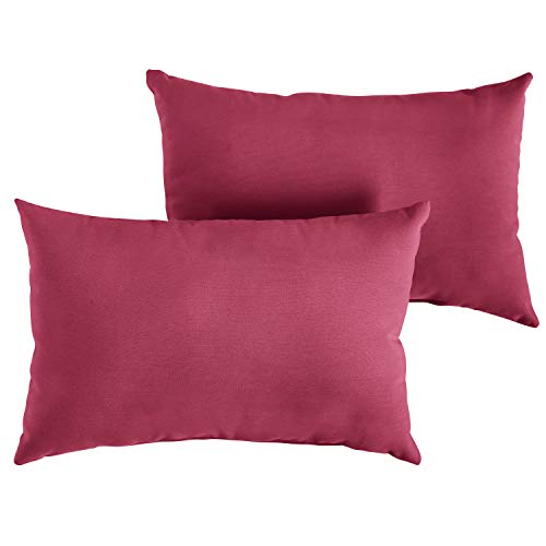 Sorra Home x Sunbrella - Lumbar Pillows (Set of 2), Canvas Hot Pink