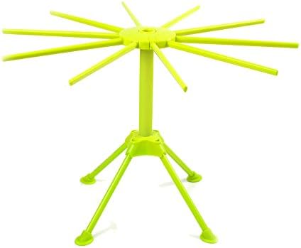 Shule Pasta Drying Rack Spaghetti Noodles Pasta Dryer with 10 Bar Handles Noodle Dryer Rack Green