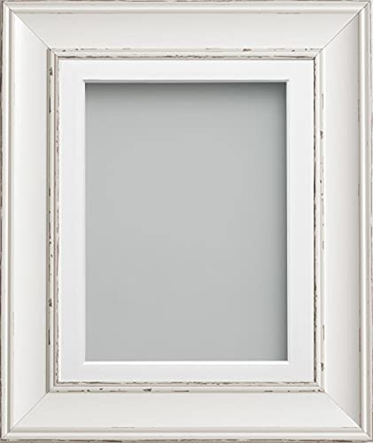 Frame Company Brooke Antique White Photo Frame, White Mount, 14x11 for A4 (11.75x8.25 inch, fitted with perspex)