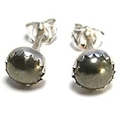 Pyrite Stud Earrings 5mm in Sterling 925