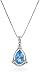 Amazon Collection Sterling Silver and 14k Yellow Gold Swiss Blue Topaz and Diamond Accent Pendant Necklace