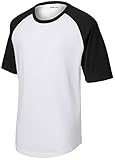 Mens Short Sleeve Raglan Baseball Shirts in Adult Sizes: XS-4XL