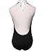 LolliLook Womens Deep V Fashion One-Piece Swimsuit Beach Wear (M) White and Black