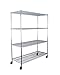SafeRacks NSF Certified Commercial Grade Adjustable 4-Tier Steel Wire Shelving Rack with 4" Wheels - 24" x 60" x 72" (24"x60"x72" 4-Tier) primary