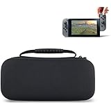 BatteryMon Hard Shell Carrying Case Travel Storage Cover Storage Bag for Nintendo Switch and Console Accessories, Like Earphone, Cable, Charger, Game Card (Black)