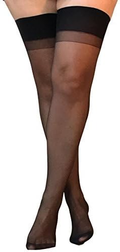 Essexee Legs Plus Size Ladder Resist Stockings. (XXL - 3 Pair, Black)