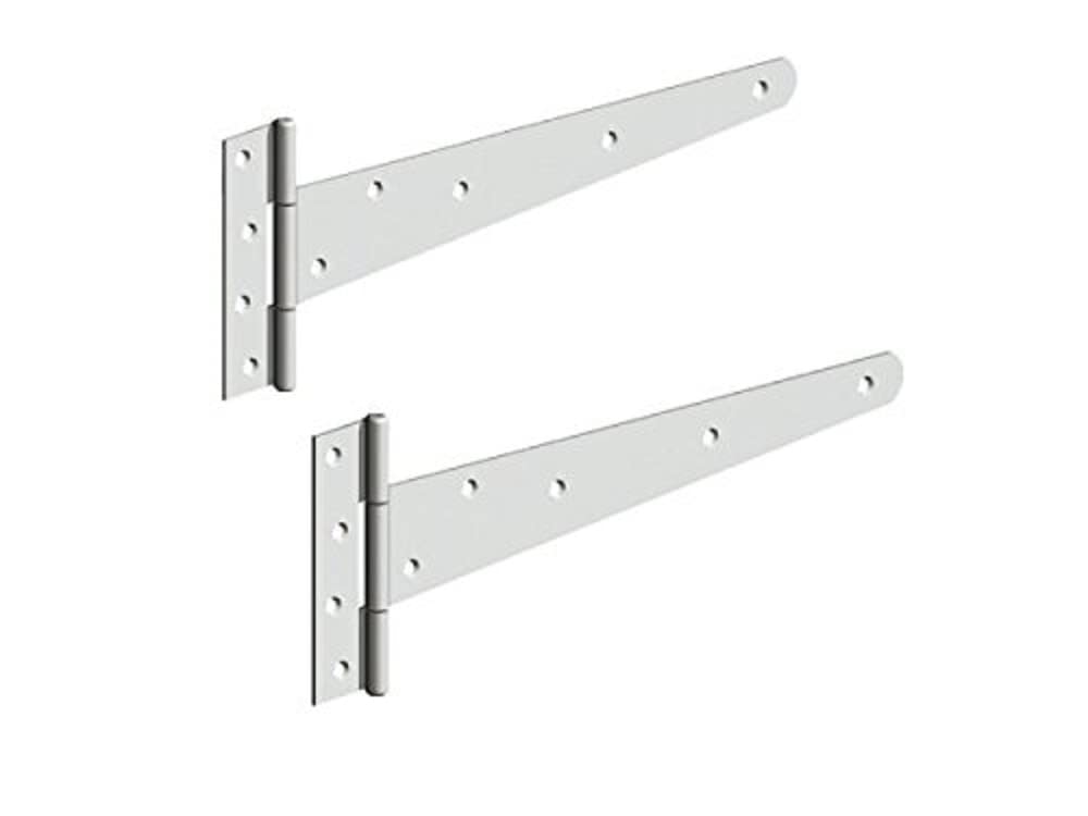Merriway BH02024 (2 Pcs) Heavy Duty Tee Hinge, Bright Zinc Plated 450mm (18 inch) - Pack of 2 Pieces