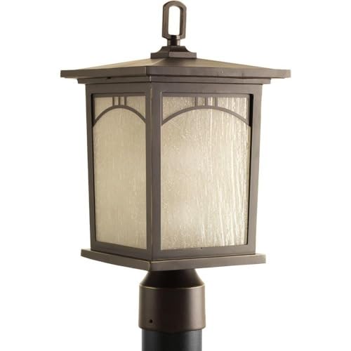 Progress Lighting Residence Collection 1-Light Umber Textured Art Glass Craftsm…