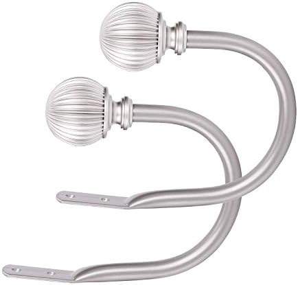 Olakee Curtain Holdback-Decorative Draperies Holdback with Ball Finial Nickel Set of 2