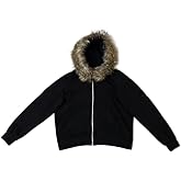 RSGMU Fur Hood Jacket Men Hoodie Zip Up Y2k Zip Up Hoodie Y2k Hooded Jacket Warm Winter Coat for Men with Hood Fur Collar