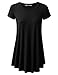 URBANCLEO Womens Round Neck Elong Tunic Top Mini T-Shirt Dress Black XLarge