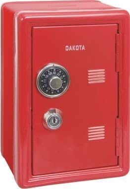 Caja fuerte roja hucha con llave y combinaci—n. Medidas 12x10x18cm: Amazon.es: Hogar