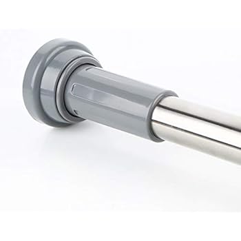 BEOKREU Tension Rod Shower Curtain Rod Tension Curtain Rod Constant Tension Bathroom Shower Curtain Rod - 19-31inch Small Stainless Steel Gray