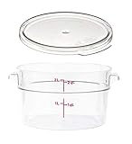 Cambro RFSCW2135 Camwear 2-Quart Clear Round Food Storage Container with Cambro RFSCWC2135 Clear Round Lid