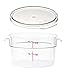 Cambro RFSCW2135 Camwear 2-Quart Clear Round Food Storage Container with Cambro RFSCWC2135 Clear Round Lid