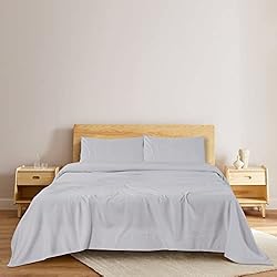 BLC Bed Sheets Queen Light Grey, Brushed Microfiber