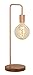 CosmoLiving by Cosmopolitan 39113 Tall Industrial Style Metallic Copper Metal Table Lamp with Diffused Edison Bulb | 7” x 21”