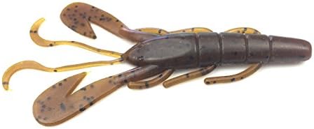 Dynamic Lures 12 Craw Soft Plastic Fishing Lures | Crawfish Profile | Freshwater or Saltwater Applications | Count 12 Softbaits Per Bag | (12Pcs Black Brown)