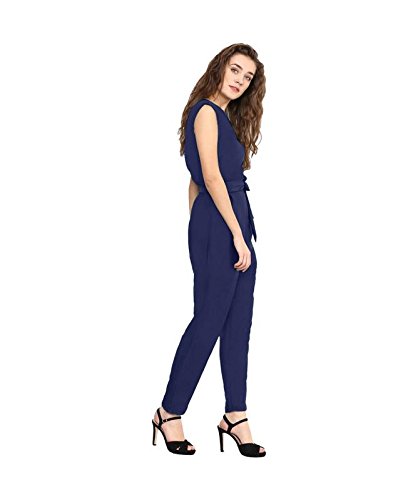 uptownie lite navy waist tie jumpsuit