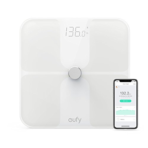 eufy Smart Scale with Bluetooth 4.0, Large LED Display, Weight/Body Fat/BMI/Fitness Body Composition Analysis, Auto On/Off, Auto Zeroing, Tempered Glass Surface, White, lbs/kg/st Units - Thumbnail 7