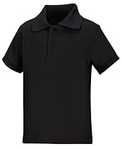 Classroom Toddler Kids Preschool Unisex Short Sleeve Pique Polo, Sos Black, 2T