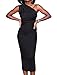 Meannic Women One Shoulder Bodycon Midi Party Dress