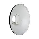 PhotoSEL Beauty Dish Reflector, 16-Inch, White Interior, Bowens S-Type Mount, Studio Lighting Flash Light, FRB40
