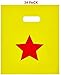 L LIFETIME Party Favor Plastic Goodie Bags with Handles- Theme Birthday Supplies Gift Bag for Kids and Adults - Red Star (24 Pack)