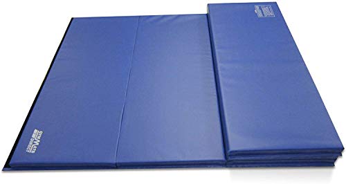 gymmatsdirect 5'x10'x2 Super Large Gymnastics Exercise Tumbling Mat, 5 Panels Folding Gym mats, Blue