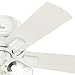 Hunter Fan Company, 52152, 42 inch Crestfield Fresh White Low Profile Ceiling Fan with LED Light Kit and Pull Chain