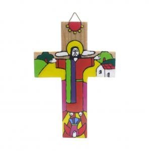 Crucifix Hand painted Cross. 10 cms Bedroom Cross. Wood, Confirmation Gift.